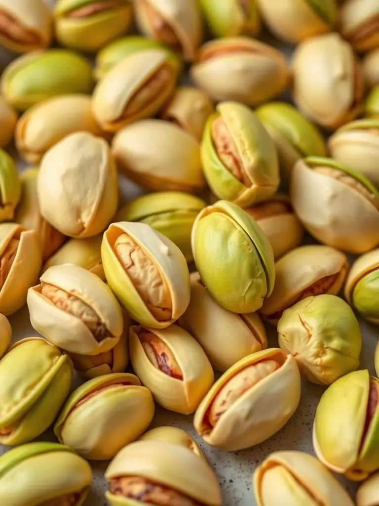 A close-up shot of NEWBAM cashews seasoned with Wasabi flavor, showcasing the vibrant green color and the texture of the seasoning.