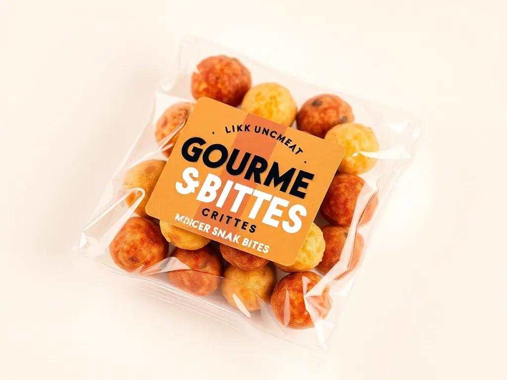 A vibrant image of NEWBAM's Tom Yum cashew snack pack, highlighting the spicy and sour elements of the flavor. The cashews are coated in a reddish-orange seasoning, suggesting the authentic Tom Yum taste.